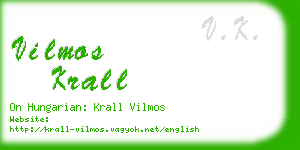 vilmos krall business card